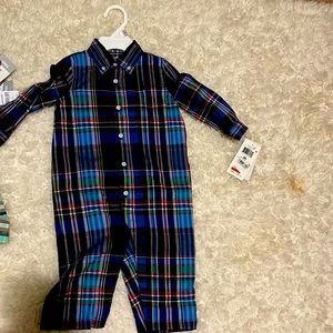 Baby polo one piece plaid